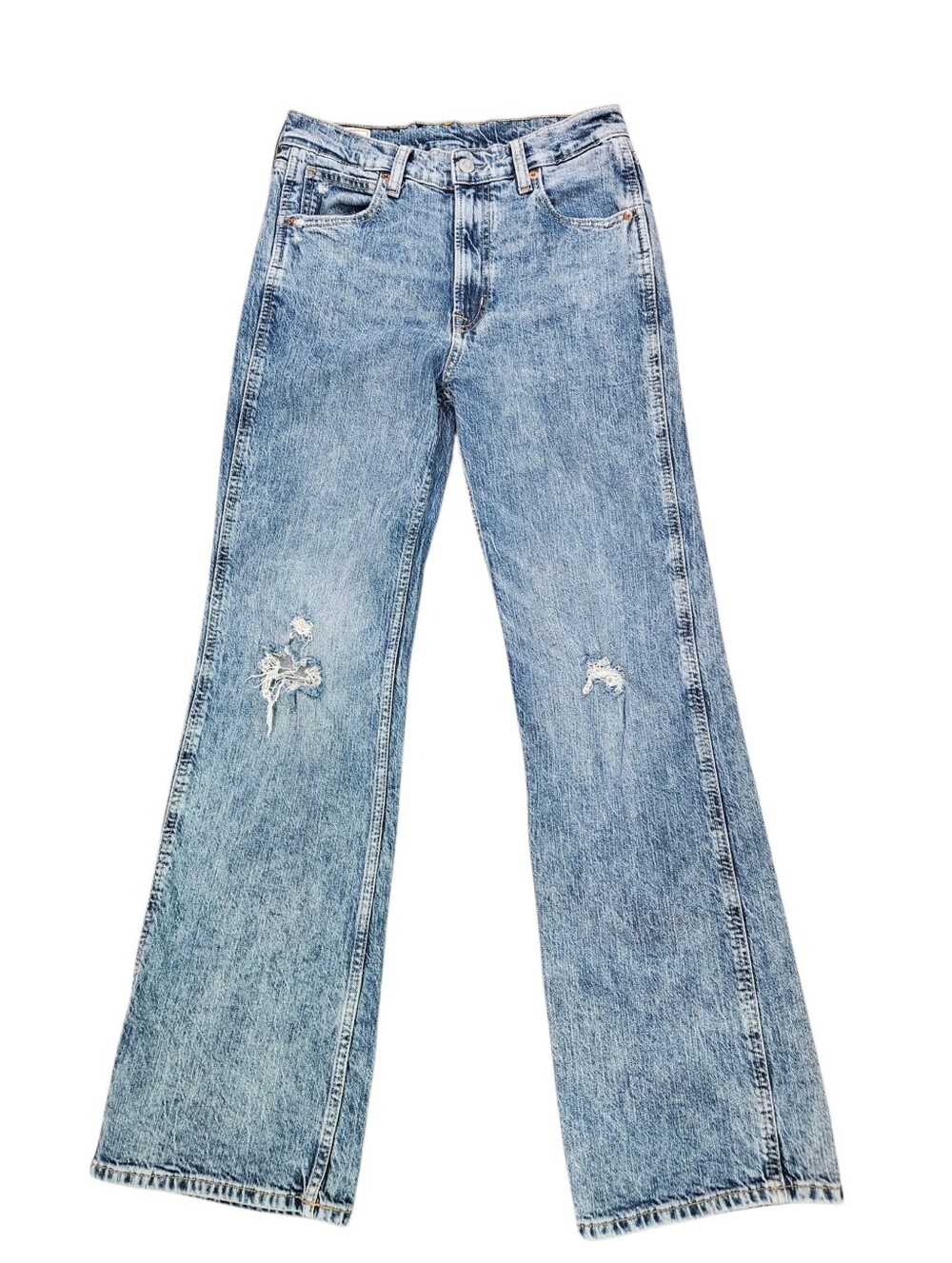 GAP Blue Denim Distressed Vintage Flare High Rise Jeans Y2K Womens